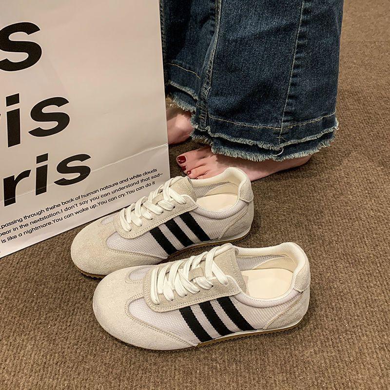 Mesh German training shoes women's autumn breathable and lightweight soft-soled Forrest Gump shoes retro thin sports board shoes