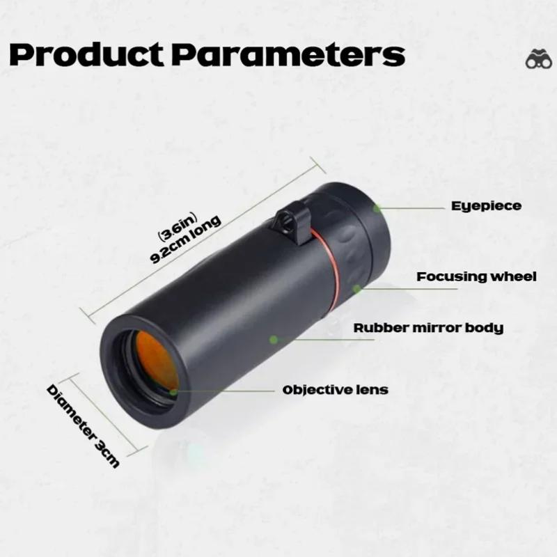 Hd Mini Monocular Telescope Portable Phone Zoom Lens With Fixing Bracket Outdoor Camping Bird Watching Long Distance Observation Optical Tool