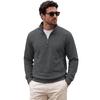 Men S Jacquard Half Zip Long Sleeve Loose Fit Solid Color Sweatshirt With Pockets