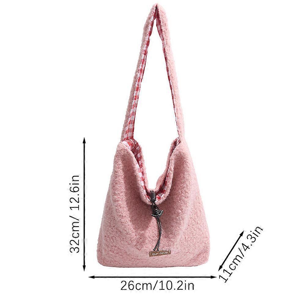 Vintage Women Handbag Women Fluffy Simple Shoulder Bag for Shopping