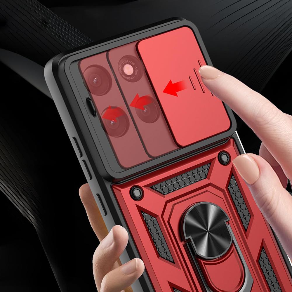 Armored case for Motorola Moto G86 5G, CamShield Slide, red