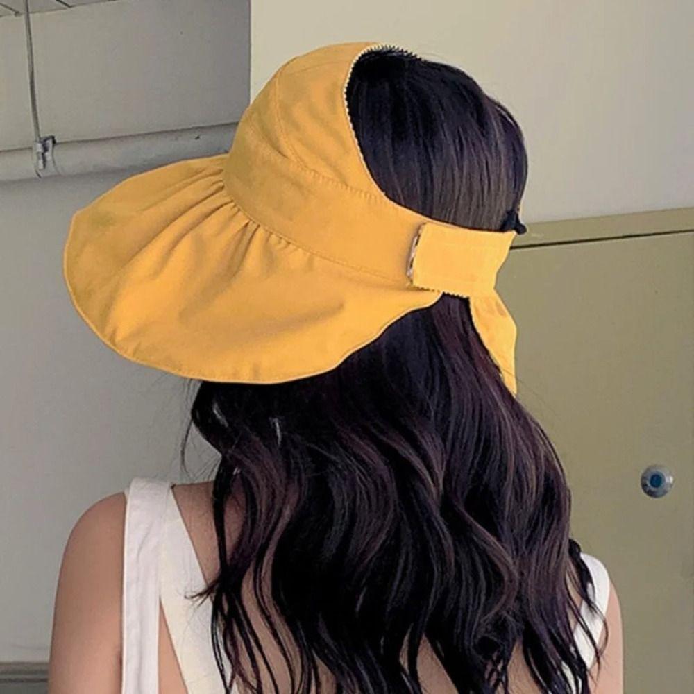 Foldable Sunscreen Hat Cotton Empty Top Cap New Sun Hat