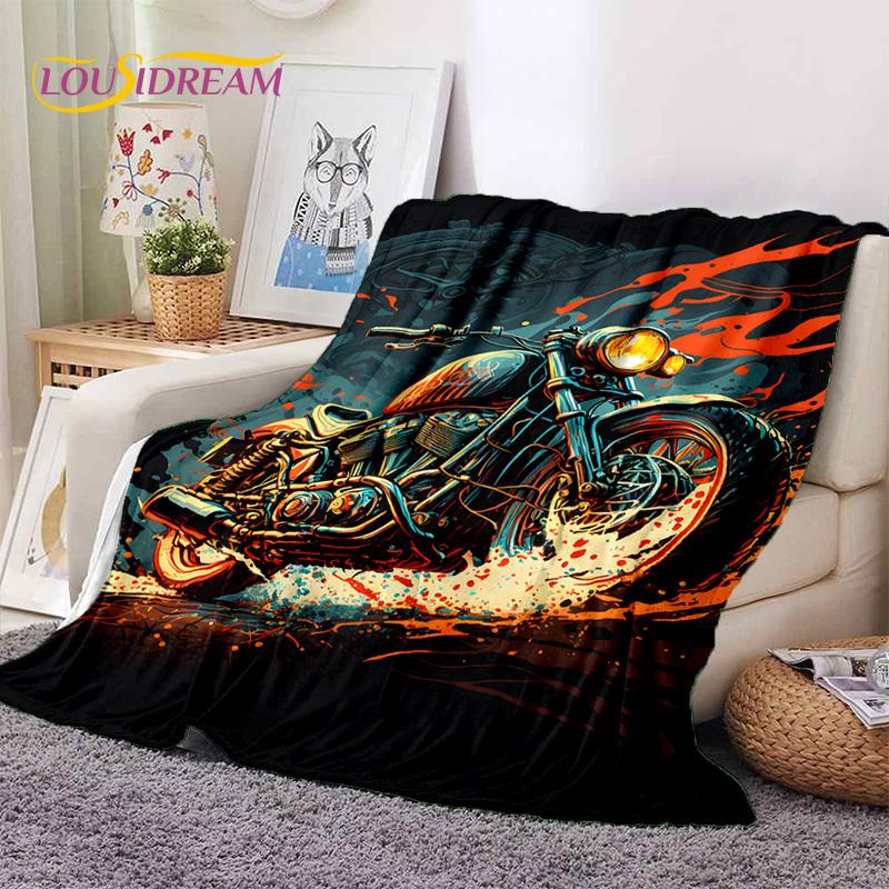 Motocross Motorcycle Soft Blankets,Keep Warm Throw Blanket Comfortable Blanket for Picnic Beds Sofa Home Bedroom Hiking Gift