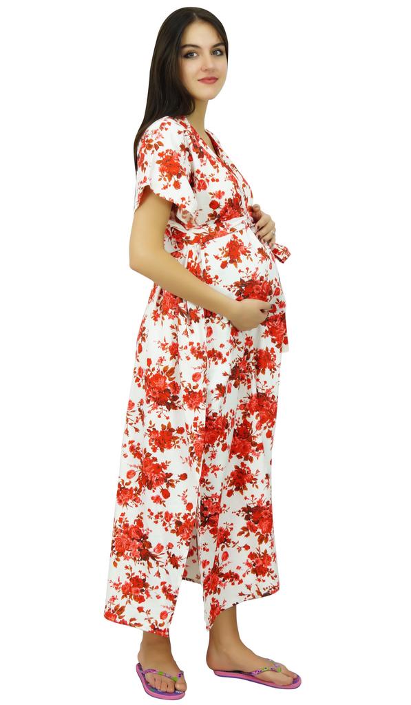 Bimba Delivery Maternity Gown Caftan Maxi| Front & Back Button Kaftan Dress