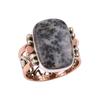 Natural Dendrite Opal Gemstone 925 Solid Sterling Silver Two Tone Ring S.8 Z0k66