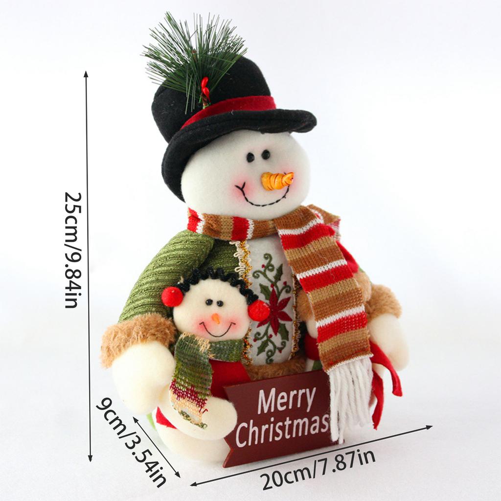 Christmas Standing Snowman Dolls Rustic Desktop Cheer Atmosphere Decoration Suitable for Living Room