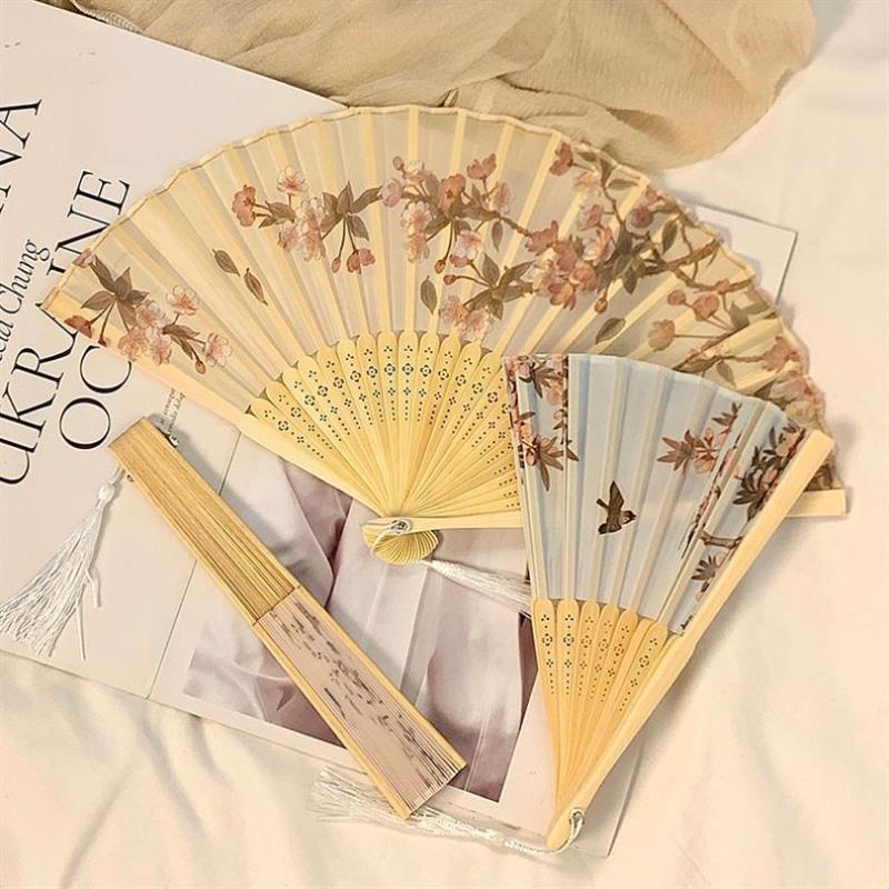 1 шт. Китайские веера Складной ручной веер Свадебные ручные веера Бамбуковый портативный веер Веер для танцев Веер для вечеринки Декоративный веер Ventilador