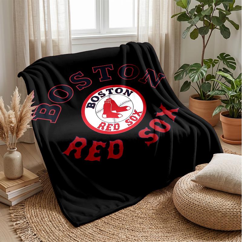 Boston Red Sox Flannel Fleece Blanket Cozy Warm Throw Blanket For Couch Bed Travel All Season Use
