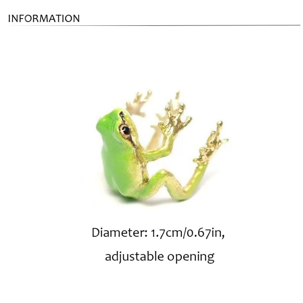 Enamel Green Frog Ring Weird Finger Ring Fashion Creative Frog Ring Girls