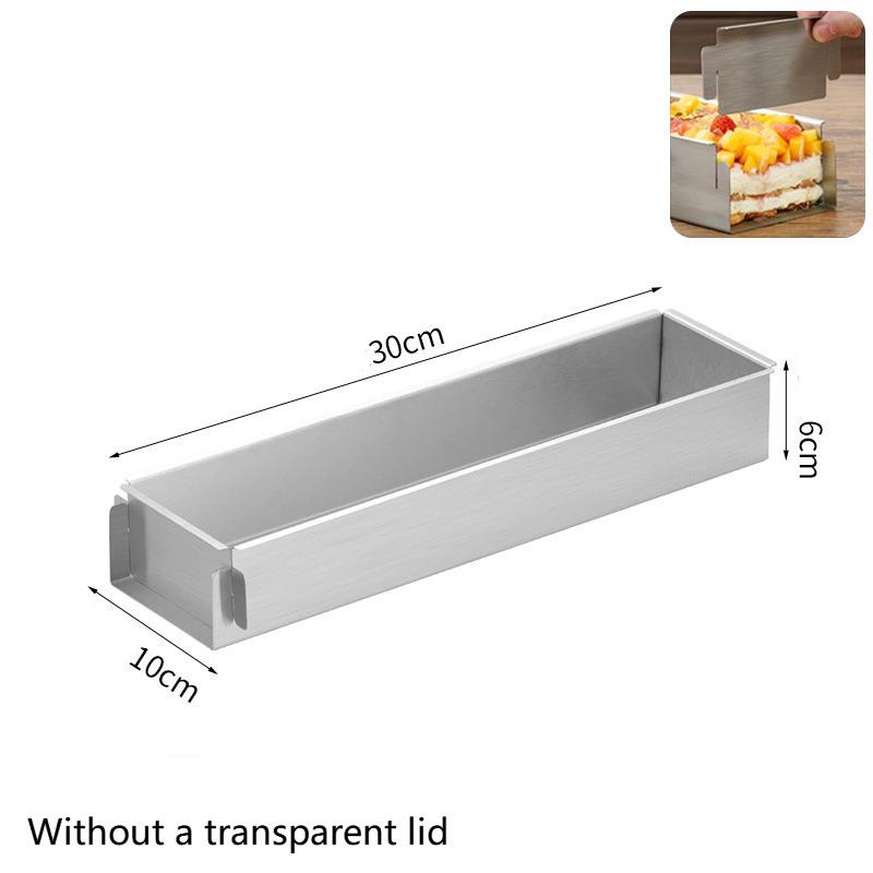 Rectangular Tiramisu Cake Mold Set Stainless Steel Baking Box with Cake Tray for Parties and Celebrations