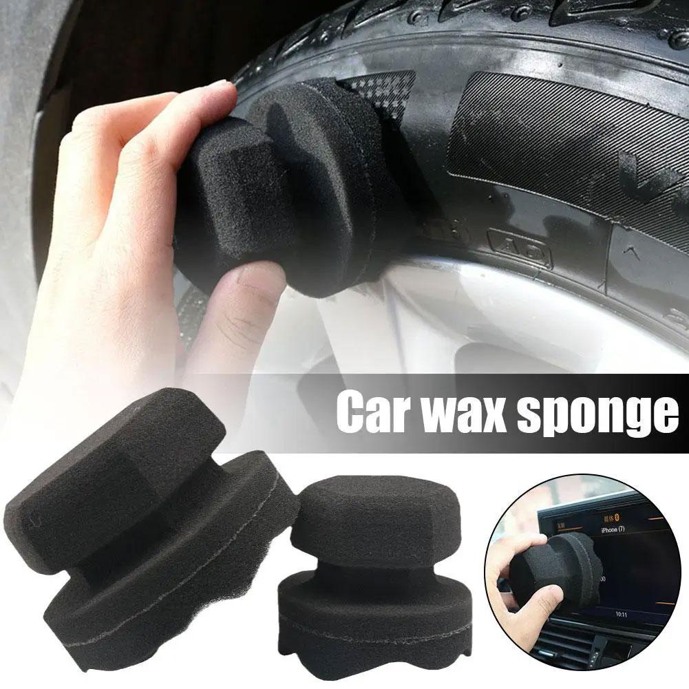 Car Tire Waxing Sponge Multi-functional High Density Wave Applicator Hexagonal Sponge Grip Dish Waxing Car Wash Dish Grip H E1J1