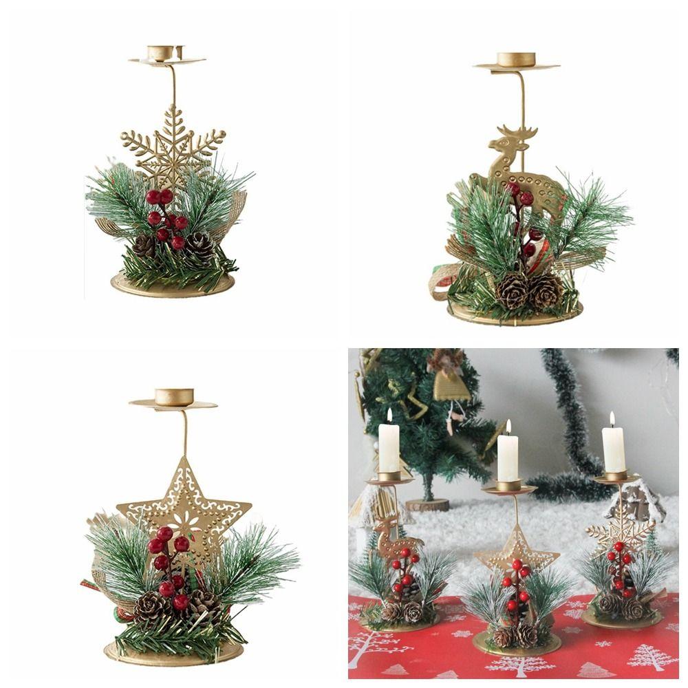 Снежинка Рождественский Железный Подсвечник Лось Пентаграмма Пентаграмма Подсвечник Железные Снежинки Свечные Украшения Тема Фестиваля