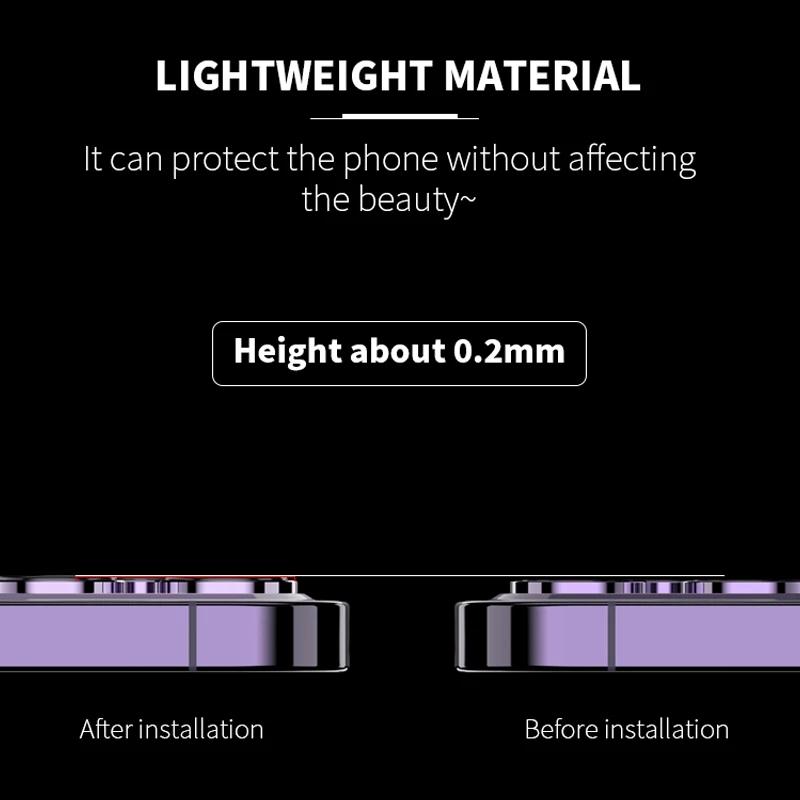 3 шт. Защитное стекло для объектива камеры для IPhone 11 12 13 Pro Max, мини-металлическое кольцо, защитное стекло для IPhone 14 Pro Max, стекло для объектива камеры