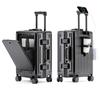 2024 High Carry Front with Front Carry Top with Cup Computer Storage Trolley Suitcase with USB Aluminum Frame Silent Double 2 Nights and 3 S 40L