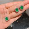 Jewelry Popular Imitation Emerald Necklace Earrings Emerald Set