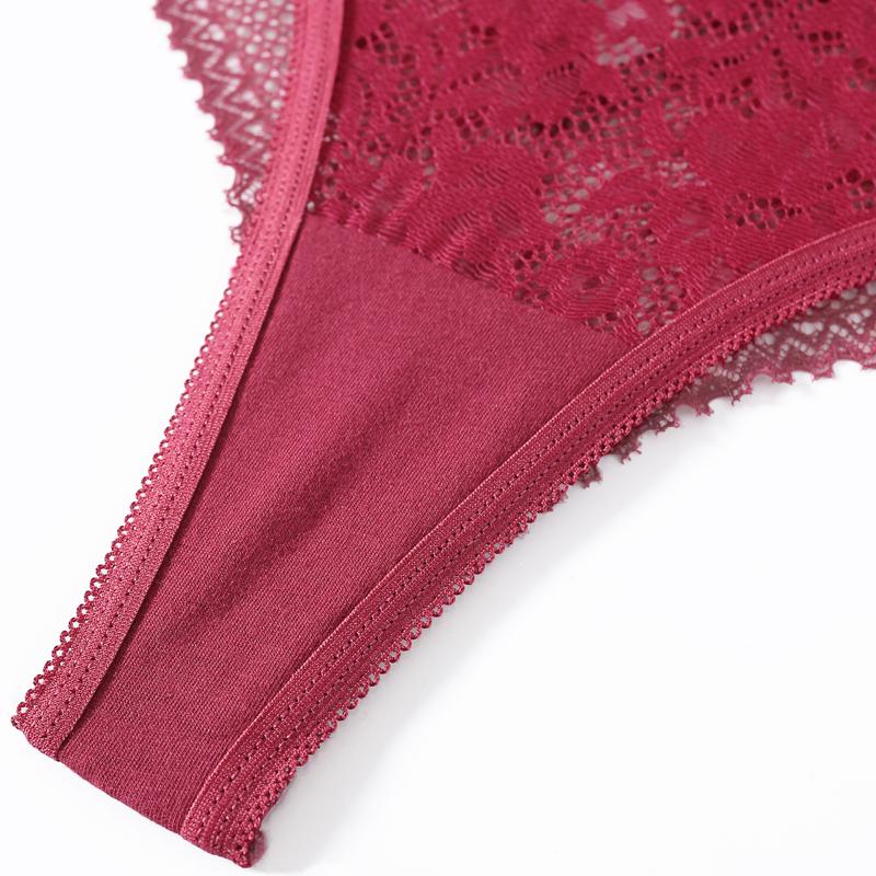 CINOON 3 шт./лот сексуальные водорастворимые кружевные женские трусики полые стринги вышитые стринги с низкой талией полуобернутые бедра Т-образные бикини трусы