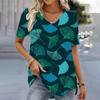 Women's 3d Bohemia Printed T Shirts V-neck Short Sleeved Tops Fashion Hawaii Style Blouse Tops Tees Summer Clothing Hot Sale