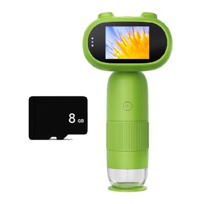 Детский ручной микроскоп для детей, камера 2 МП, 1000-кратное увеличение, с USB-подключением, карта памяти 8 ГБ, инструмент для исследования