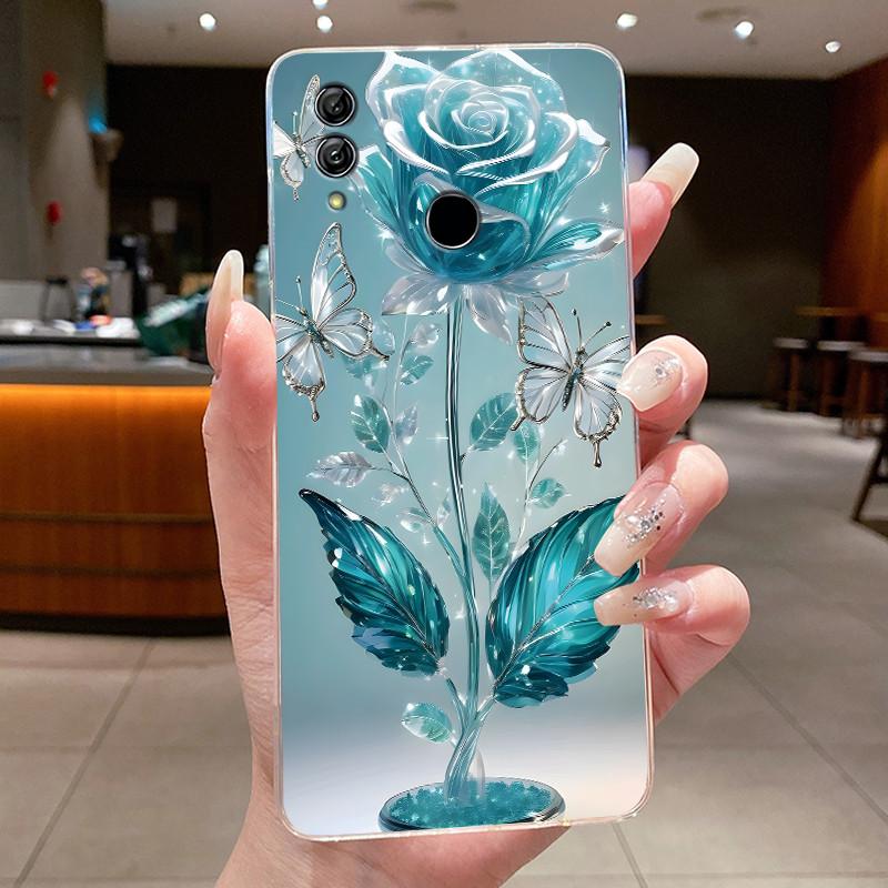 Phone Case For Honor 10 Lite/Huawei P Smart 2019 Coque Butterfly Bow Protective Casing Transparent Soft Silicone TPU Cover Funda