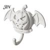 Autumn Harvest Wall Decor Devil Pumpkin Bat Hook, Halloween No-Drill Adhesive Hook for Keys Orange Bags, Strong Sticky Damage-Free Decorative