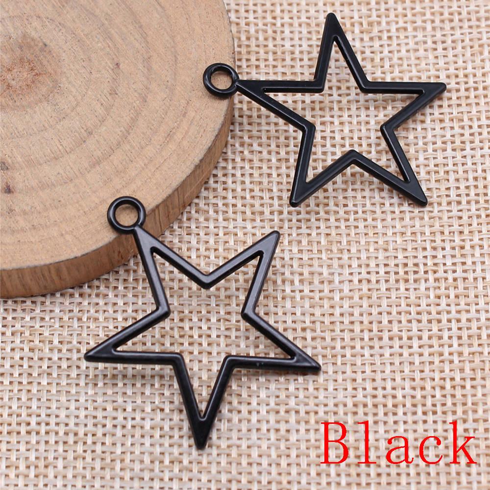 Hollow Pentagram Charms Pendant For Bracelet Necklace Jewelry Making Craft Findings