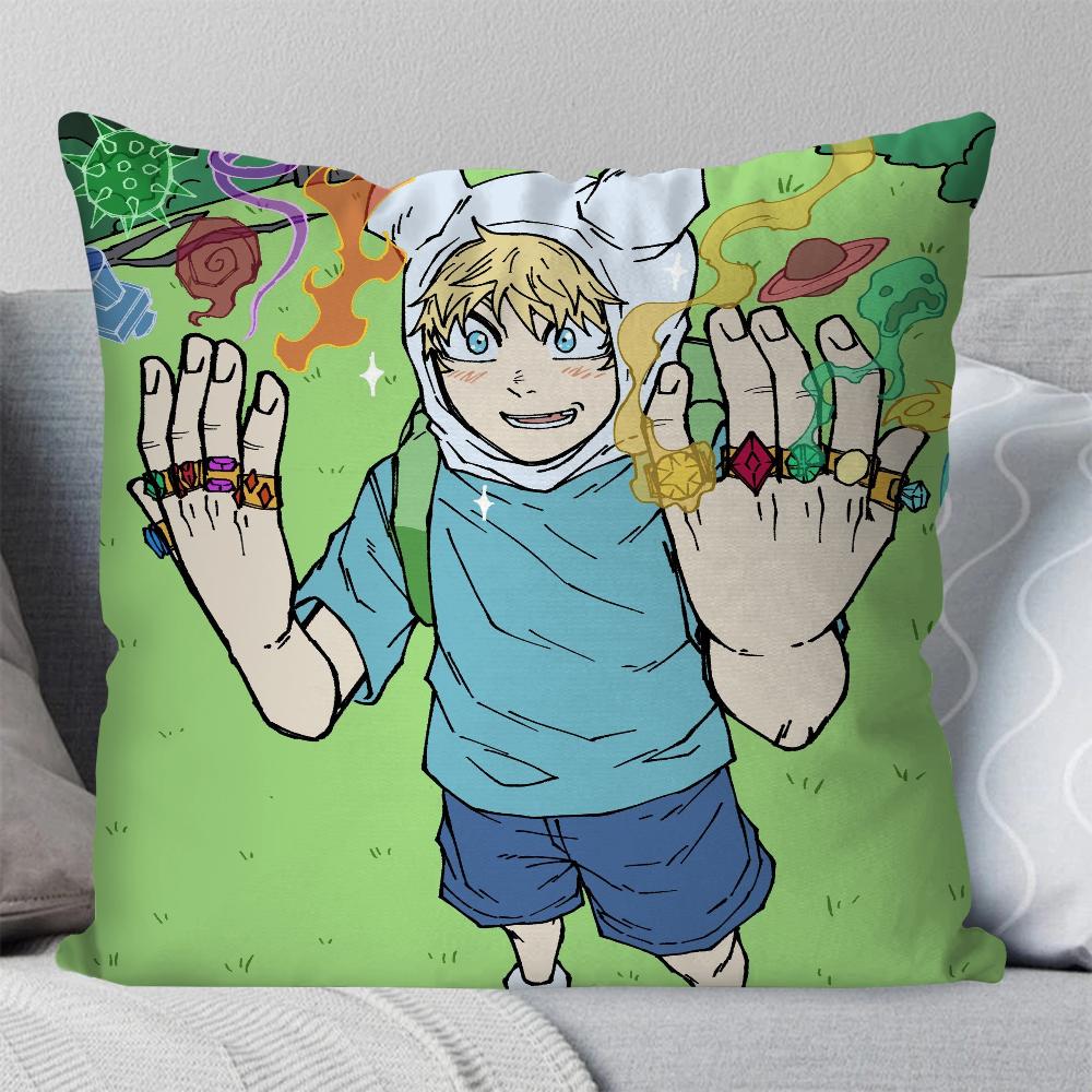 A-Adventure T-Time Comedy Animation Pillow Case Square Pillow Bedroom Sofa Leisure Comfort Car Living Room Home Decoration 40X40