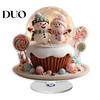 Decorative Rotating Base Acrylic Desktop Ornament, 2D Flat Christmas Santa Snowman Cupcake Plaque with Durable Sign for Winter Bookshelf, Mantel,