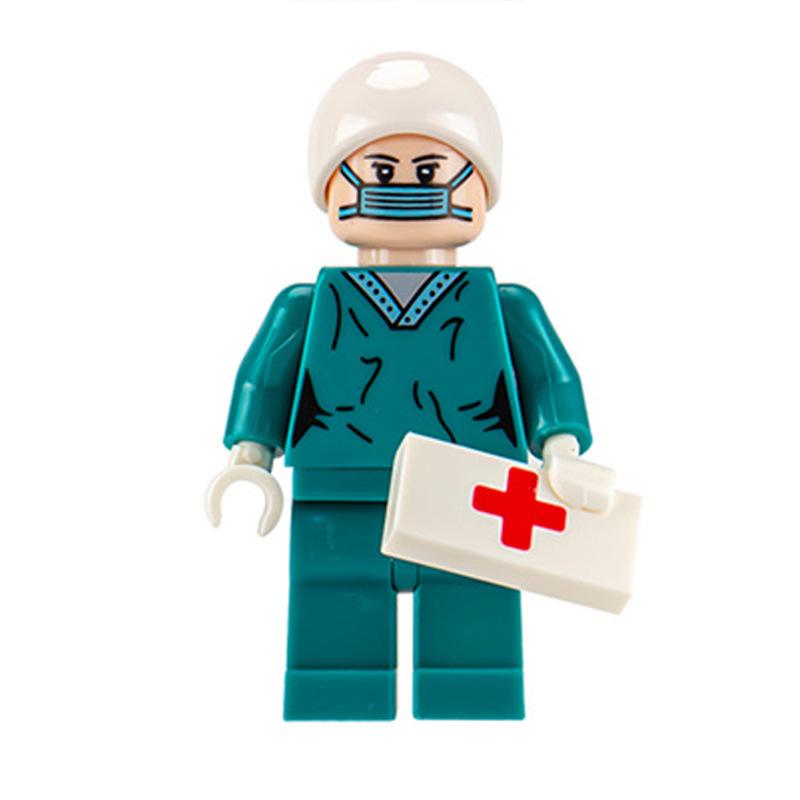 Игрушка Строительный блок Доктор Медсестра Съемная Сшитая Городская Модель Персонажа