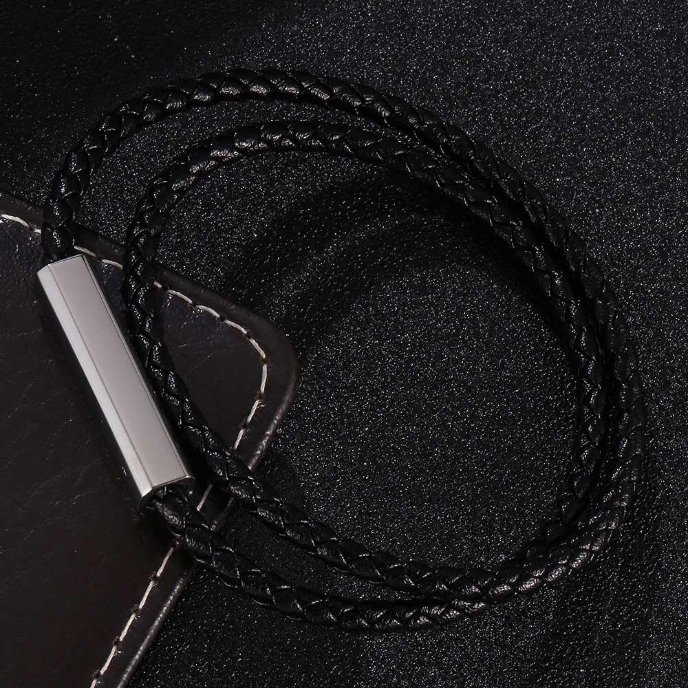 Модные черные кожаные браслеты мужские многослойные плетеные веревочные браслеты для мужчин женские браслеты ювелирные изделия