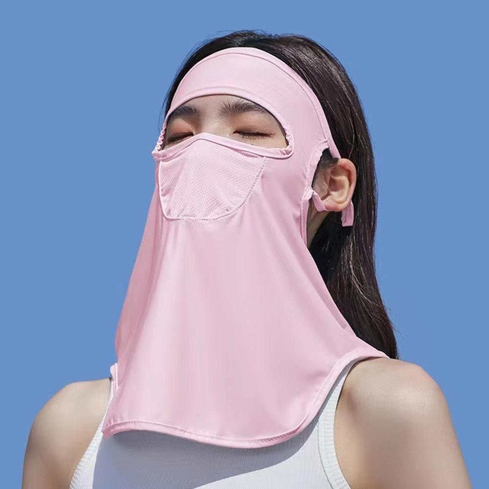 Защитная маска для лица от УФ-лучей, накидка из ледяного шелка, солнцезащитная шаль, модная вуаль для защиты от солнца для велоспорта