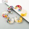 Creative C-shaped Acrylic Dangle Earring Trend Colorful Earrings for Women Brincos Female Fashion Jewelry Earings