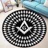 Masonic Round Carpet Freemasonry Non-slip Rug Freemason Living Room Large  All Seeing Eye S Tea Table or Chair Mat