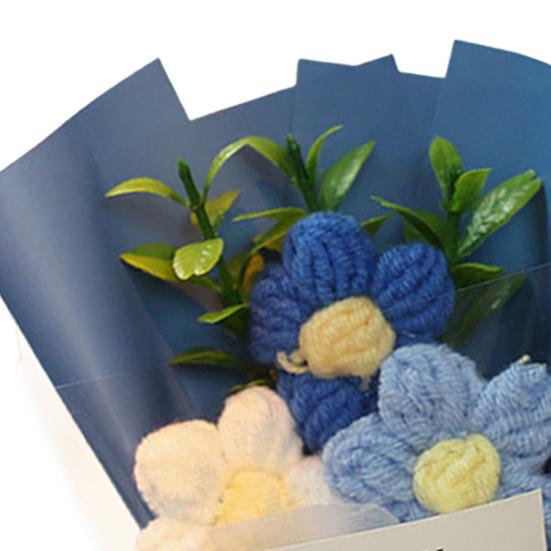 Вязаный крючком букет цветов Ручной работы Вязаный мини-букет Искусственный Пушистый цветок Подарок для мамы жены на День рождения Юбилей