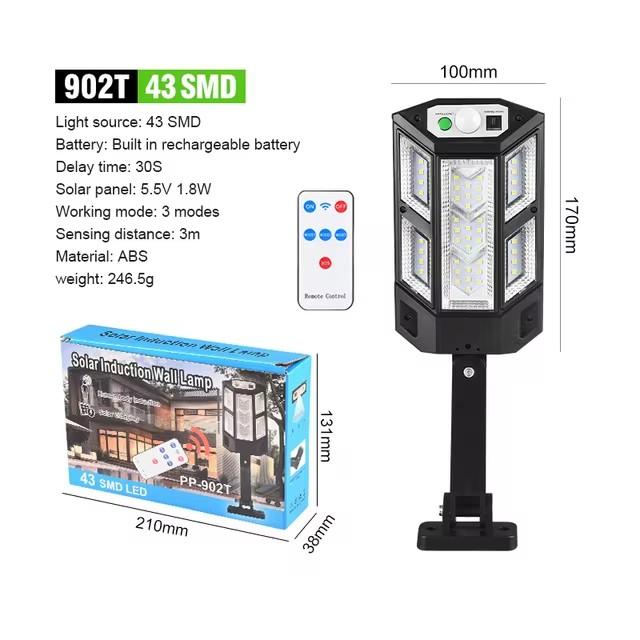 Super Bright Solar Lights Outdoor Motion Sensor Solar Street Lamp Wall Security Sunlight For Garden Patio Path Yard