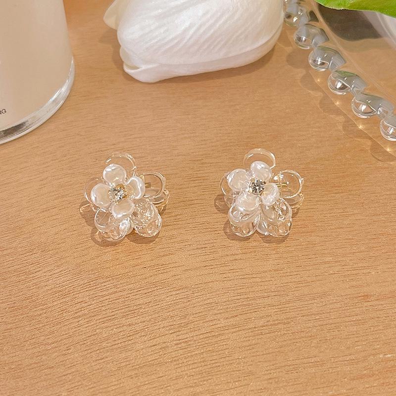 Diamond Flower Hairpin - Small Shark Clip for All-Occasion Hair Styling