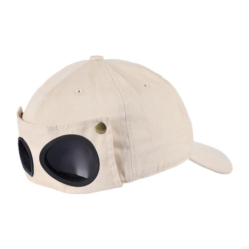 A0KD Baseball Hat Baseball Hat with Goggles Hip Hop Hats Sunglasses Curved