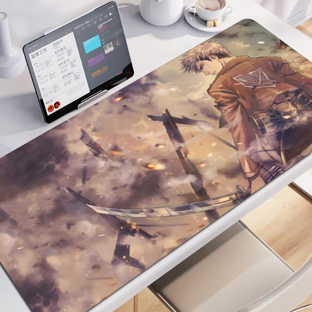 Anime Dark AAttack on TTitan Mouse Pad Large Gaming Mousepad with Stitched Edges Thickened Desk Mat PC