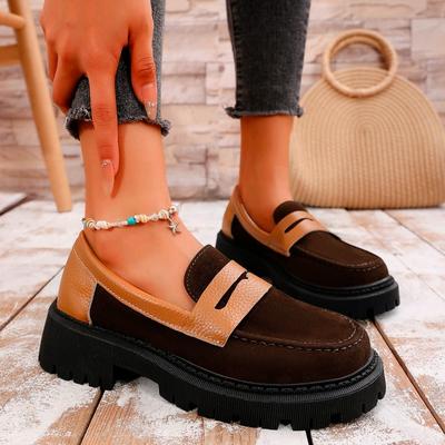 Модные повседневные и модные женские туфли без застежек 2024 года, осенний стиль, британский стиль, ретро, женские туфли с круглым носком, Zapatos De Mujer