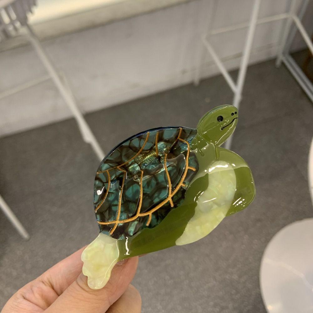 Заколка для волос в виде животного с уксусной кислотой, морское существо, большая акула, модная ацетатная черепаха, коготь для волос, женская