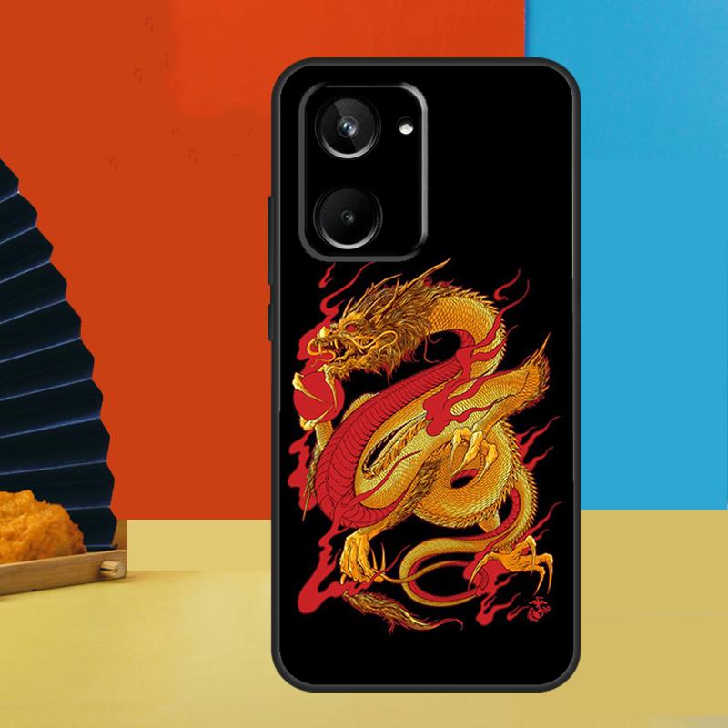 Чехол в китайском стиле с журавлем и драконом для Realme GT7 Pro GT6 10 11 12 13 14 15 Pro Plus C55 C67 C63 C61 C53 C31 C65 C71 C75