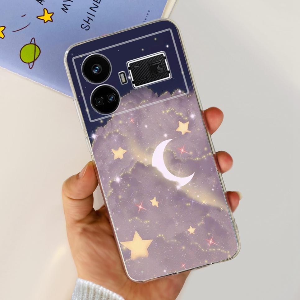 For Realme GT5 Case Clear Silicone Soft TPU Cover For OPPO Realme GT 5 RealmeGT5 Cases Flower Marble Jelly Bumper Coques