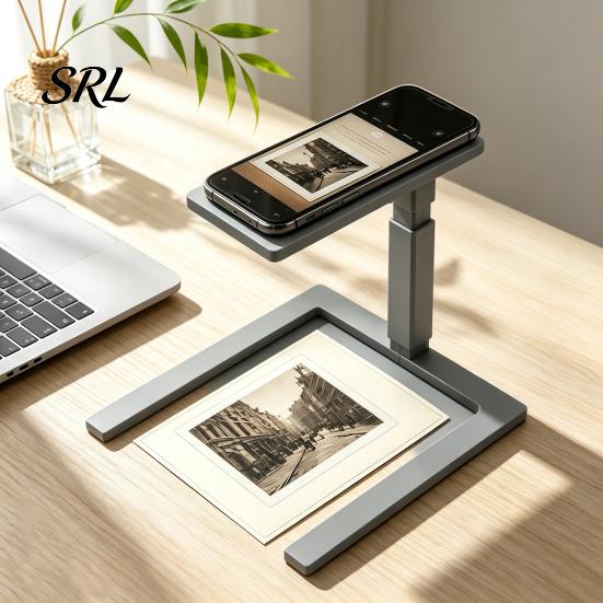Hands Free Cell Phone Stand Foldable Mobile Holder, Adjustable Desktop for Phones, Durable PLA Lightweight Portable Cradle Streaming Video Calling And