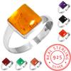 Кольцо из стерлингового серебра 925 пробы с женским драгоценным камнем, ювелирные изделия ручной работы, новогодний подарок, янтарь, аметист, черный оникс, сердолик, гранат, кварц, зеленый оникс, золотой камень