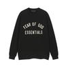 F132 FOG Essentials Свитшот с круглым вырезом с силиконовым логотипом-буквами Повседневный уличный стиль - Унисекс уличный пуловер