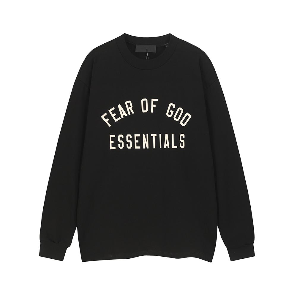 F132 FOG Essentials Свитшот с круглым вырезом с силиконовым логотипом-буквами Повседневный уличный стиль - Унисекс уличный пуловер