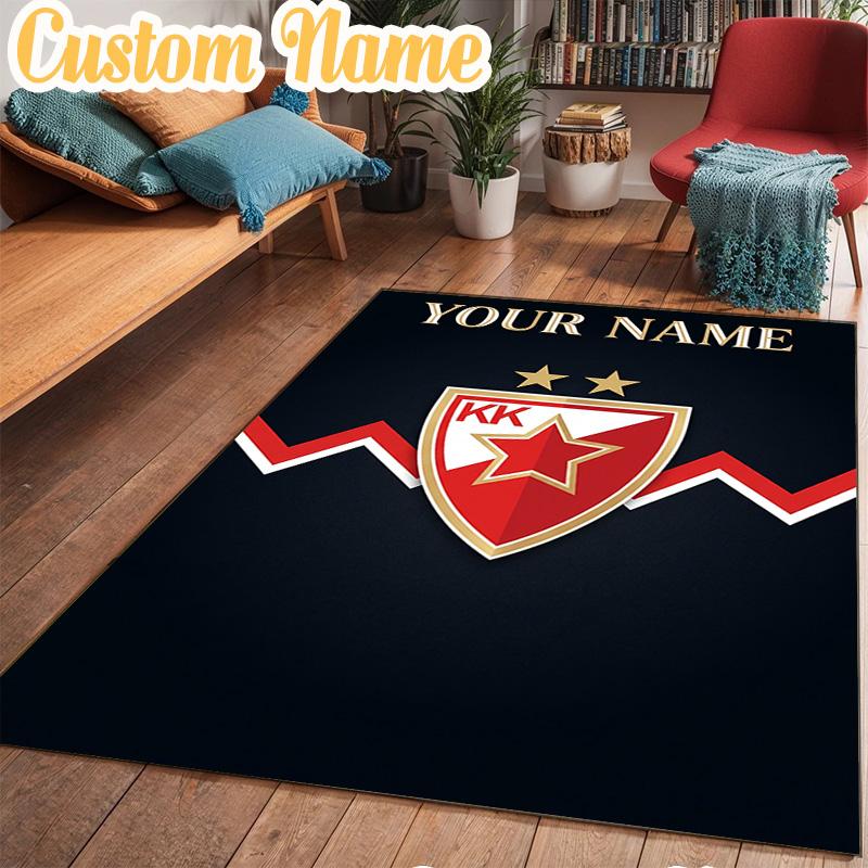 Custom Name FK Crvena zvezda Rug Office Rug Chair Mat Non Slip Carpet Rugs for Bedrooms Dining Room Living Room Home Decor gifts