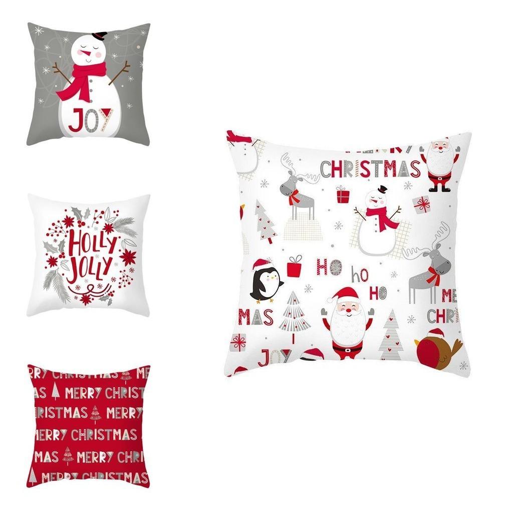 Luxurious Peach Skin Velvet Christmas Cushion Cover With Charming Santa Claus Print For Home