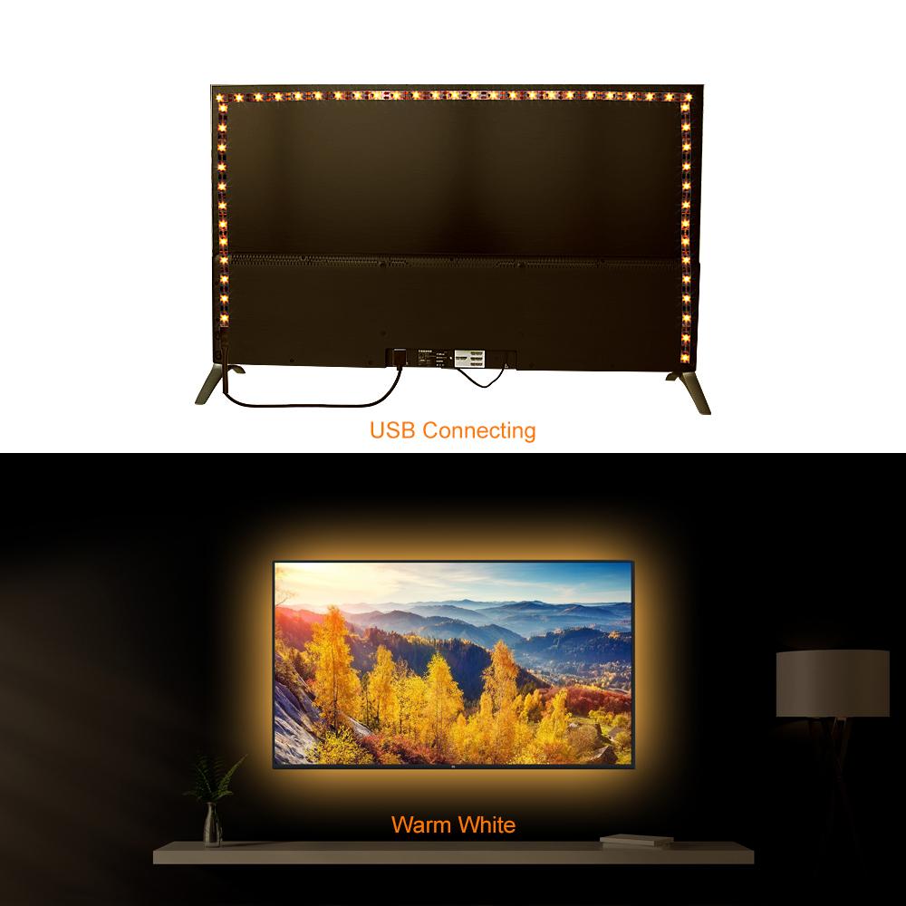 Светодиодная лента с питанием от USB 2835 SMD DC 5 В, гибкая светодиодная лента 1 м, 2 м, 3 м, 4 м, 5 м, фоновое освещение экрана телевизора