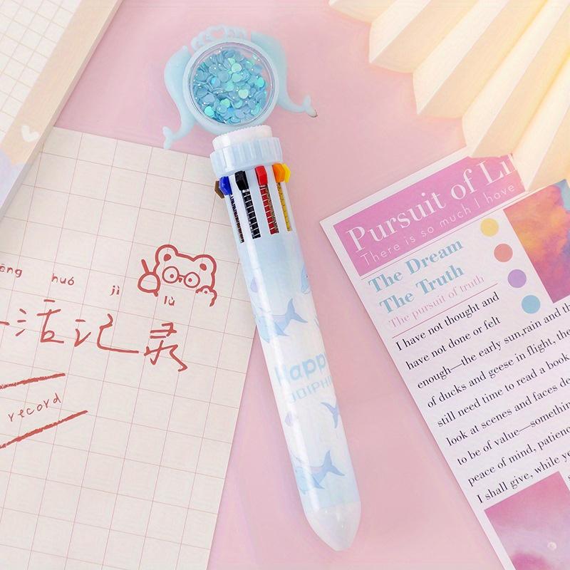 Возвращение в школу, 5 шт., 0,5 мм, мультяшная креативная многоцветная ручка в форме сердца для девочек, русалки, дельфина, десятицветная ручка для студентов, канцелярские принадлежности, подарок, счет для рук