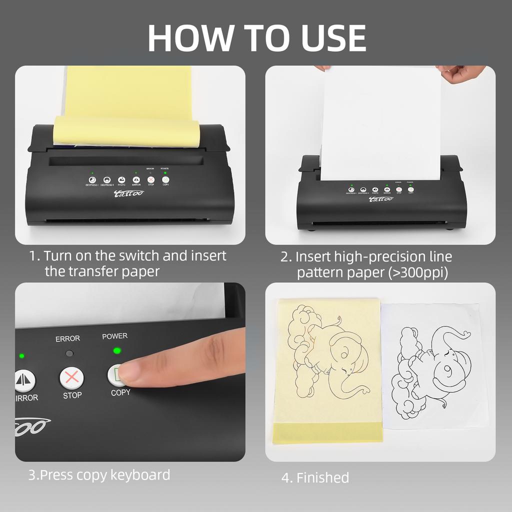Tattoo Transfer Stencil Machine Printer Drawing Thermal Stencil Maker Copier Line Drawing Printing